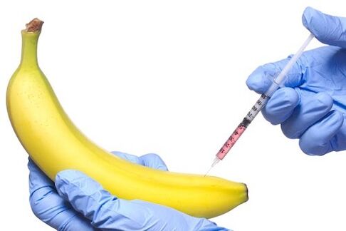 aumento do pene inxectable no exemplo dunha banana